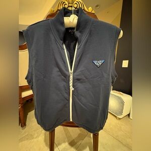 Women cropped terry vest